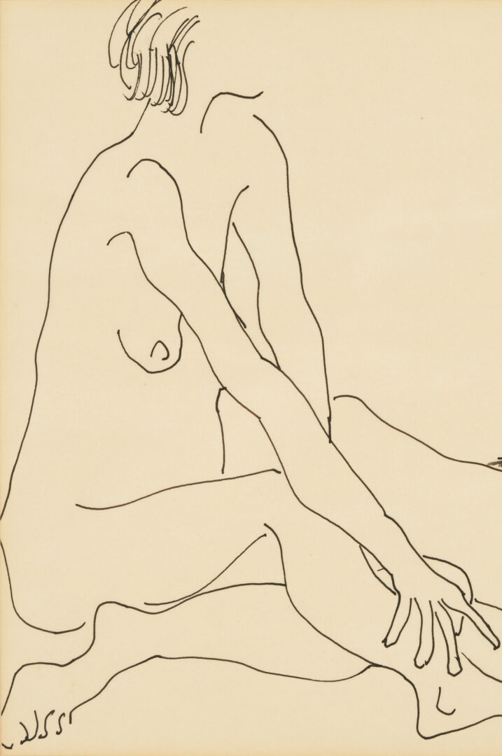 Lot 548: 3 Janet Lippincott Nude Figure Study Drawings