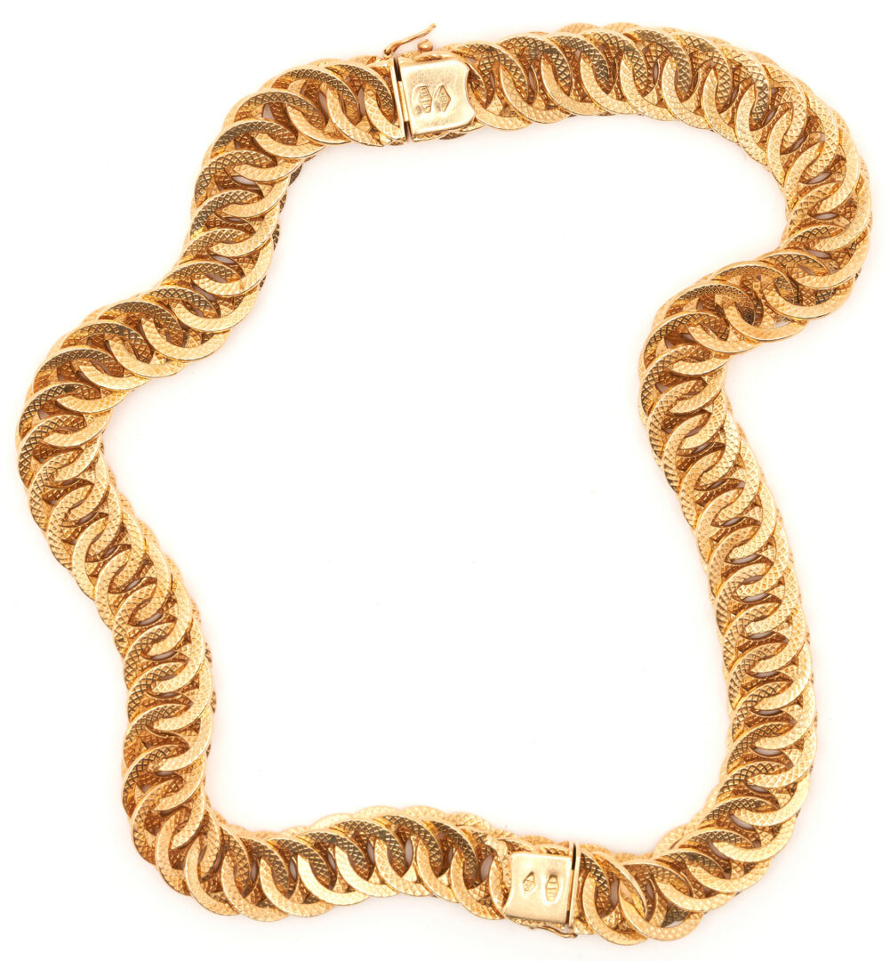 Lot 55: Ladies 18K Yellow Gold Convertible Choker Necklace