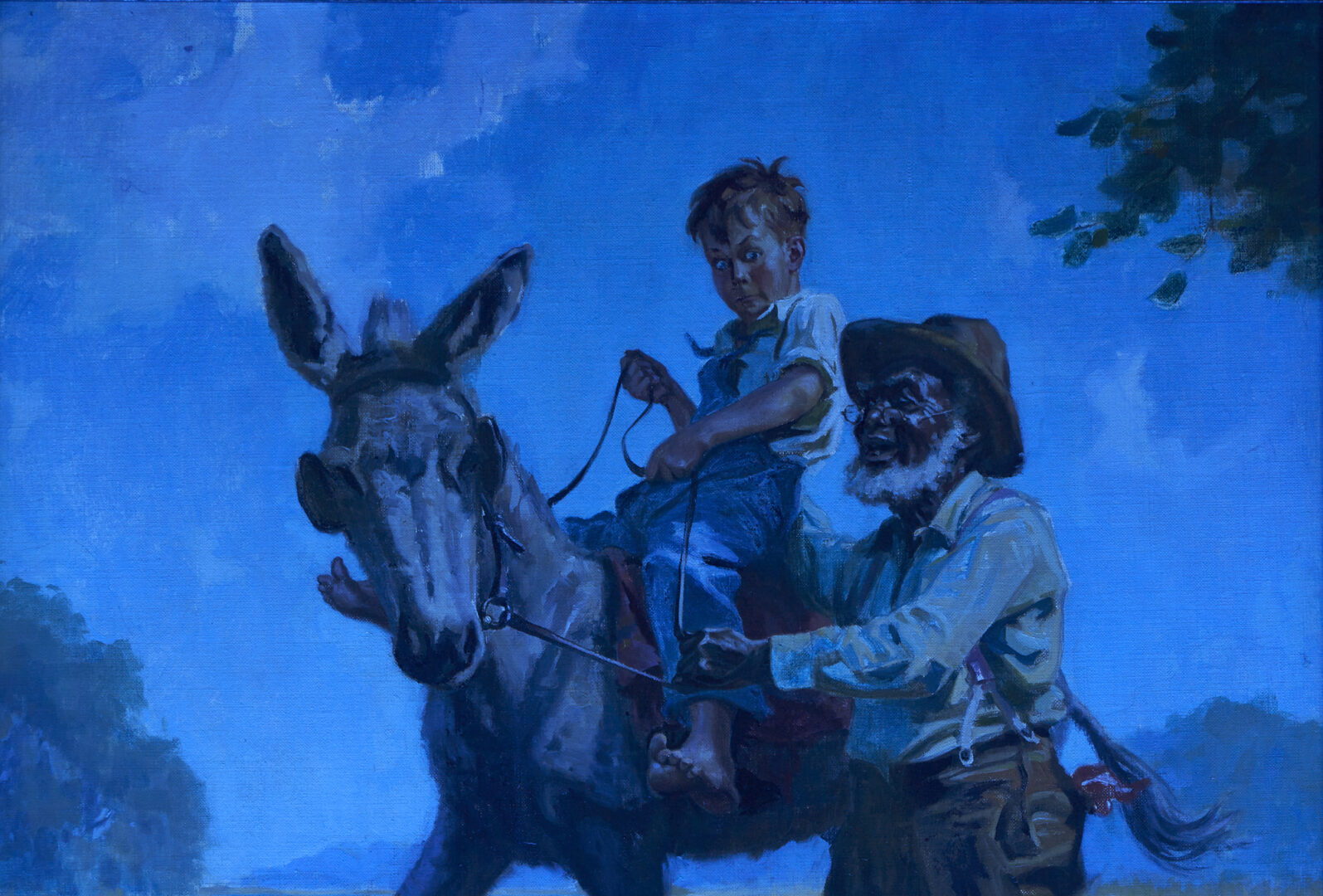 Lot 563: Henry Hy Hintermeister O/C Illustration Art Painting, The Donkey Ride
