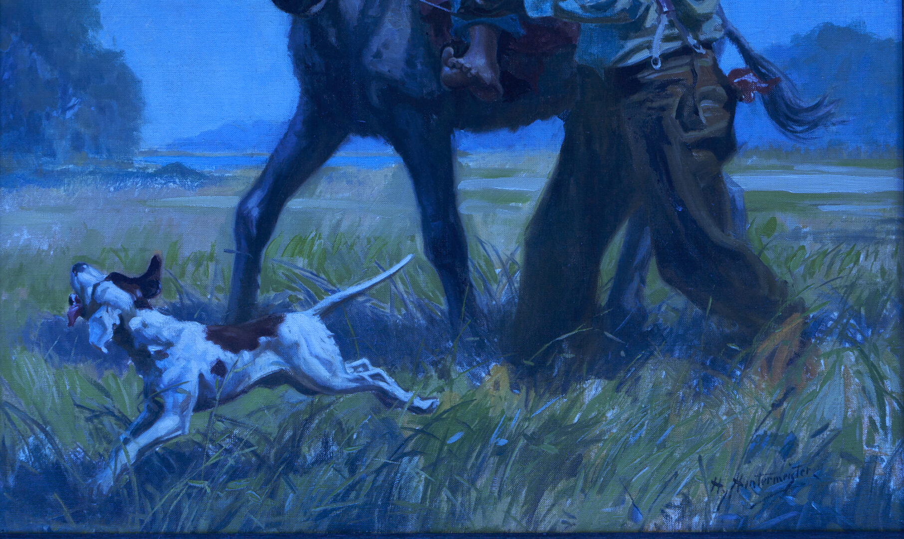 Lot 563: Henry Hy Hintermeister O/C Illustration Art Painting, The Donkey Ride