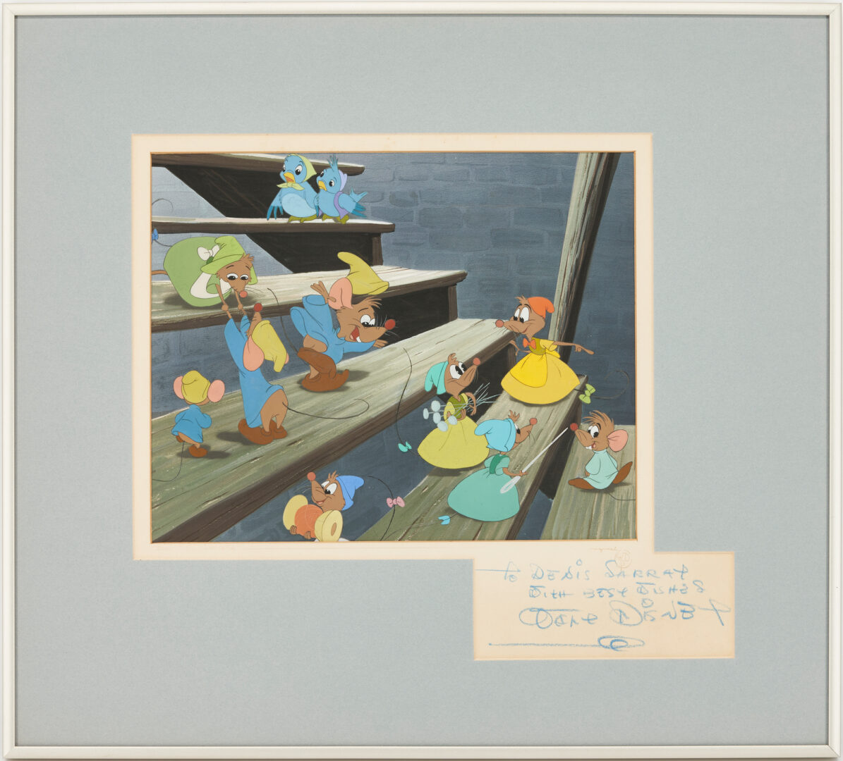 Lot 565: Walt Disney Signed Animation Cel, Cinderella's Mice