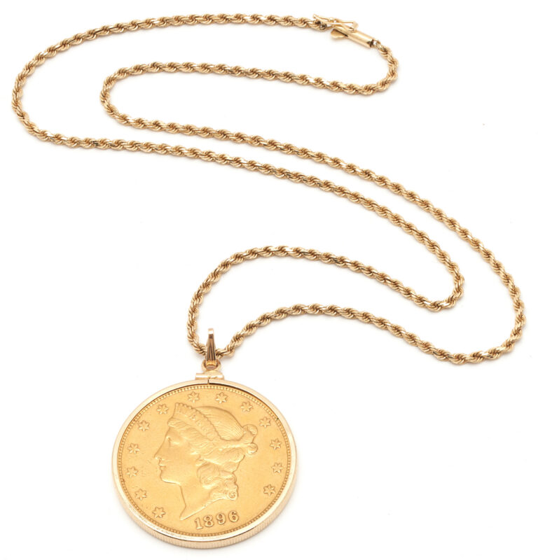 Lot 56: $20 Liberty Gold Coin Necklace