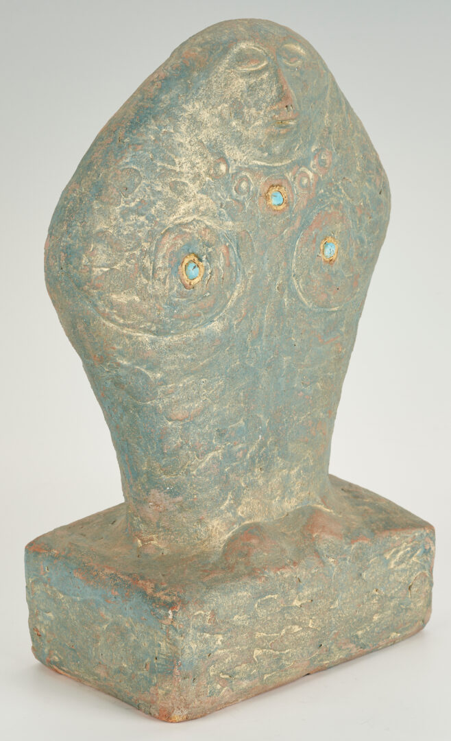 Lot 573: Olen Bryant, Ceramic Figure with Turquoise