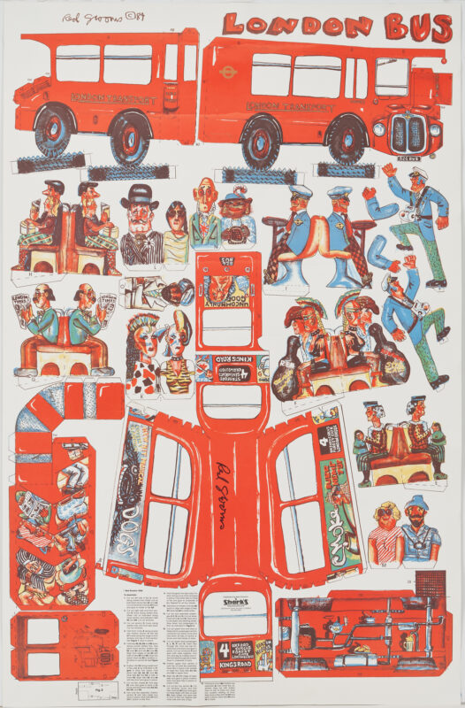 Lot 575: Red Grooms London Bus Poster, Signed