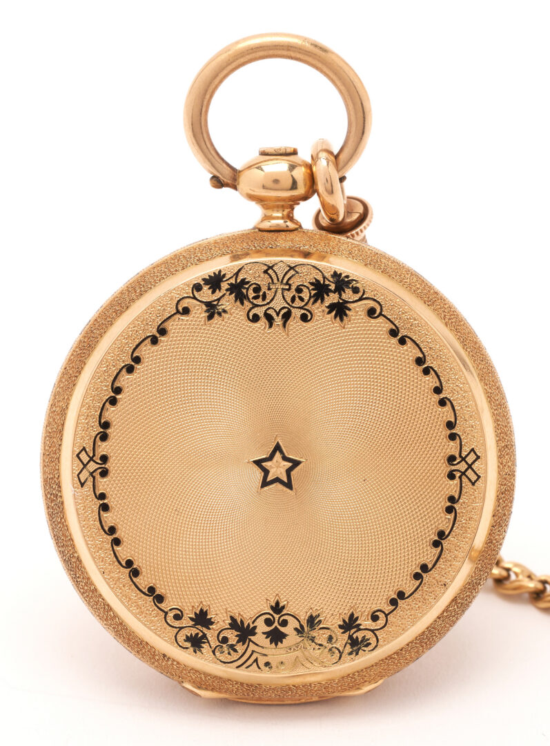 Lot 57: 18K Alfred Gerard by Charles Jacot Pocket Watch w/ 18K Chain