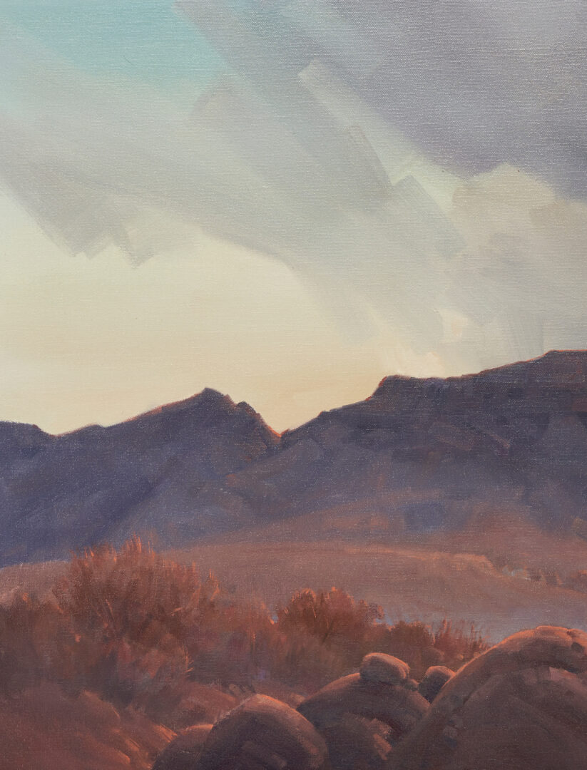 Lot 582: Bill Hughes O/C Painting, Black Elk's Camp