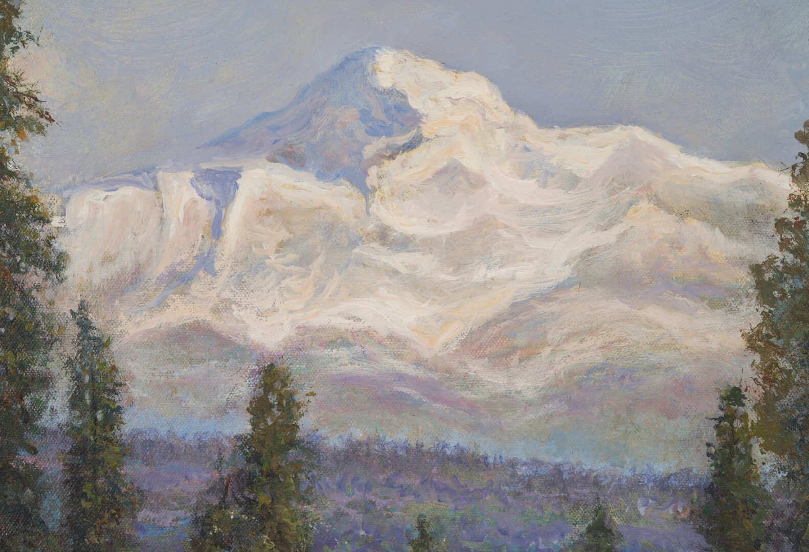 Lot 585: Jerry Malzahn O/C Landscape Painting, Mt. McKinley