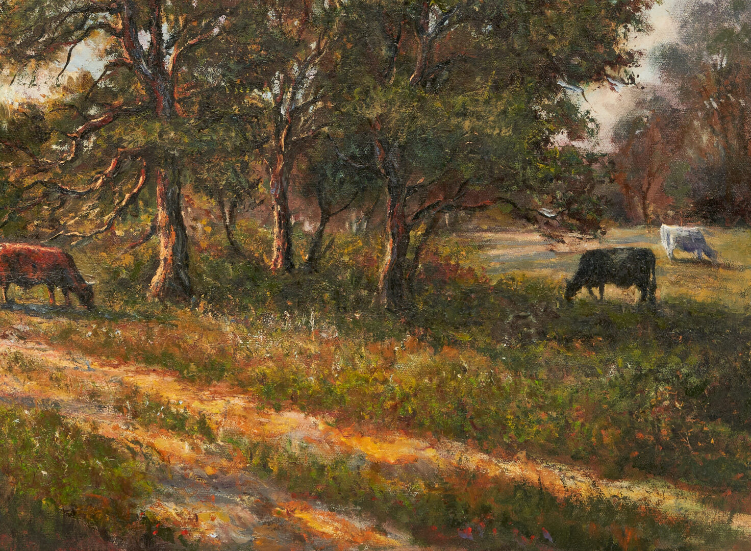 Lot 586: Jerry Malzahn O/C Coppell, TX Landscape, Cattle Grazing