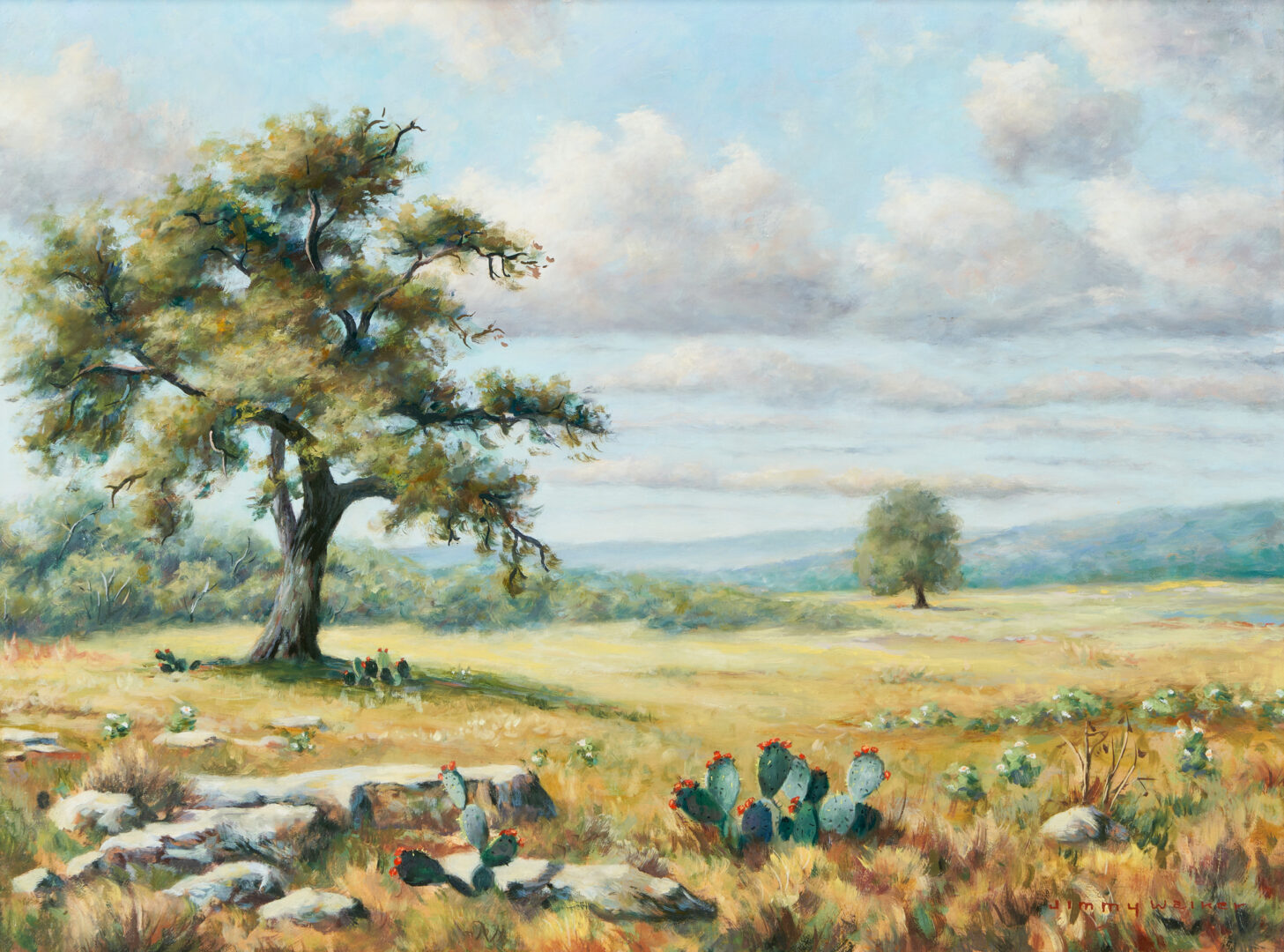 Lot 587: Jimmy Walker O/C Texas Landscape Painting