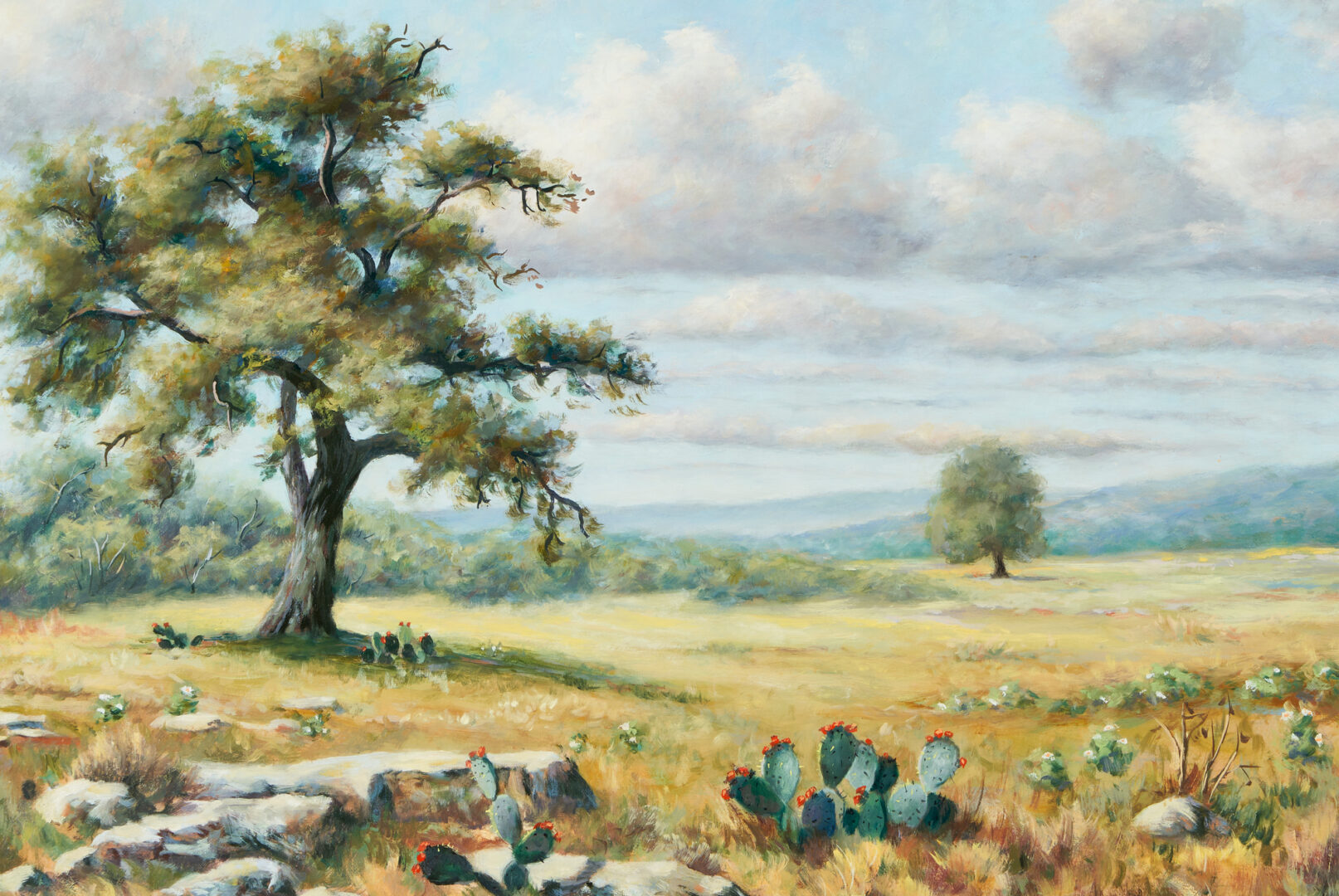 Lot 587: Jimmy Walker O/C Texas Landscape Painting