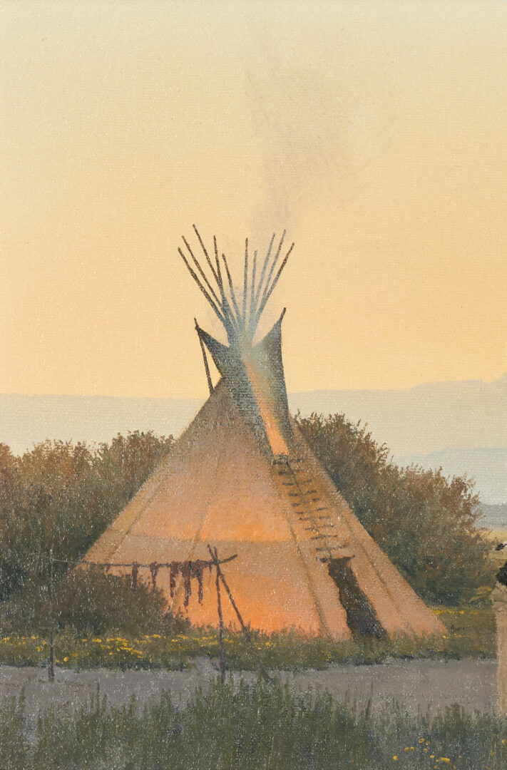 Lot 594: Michael Hadley O/B Native American Painting