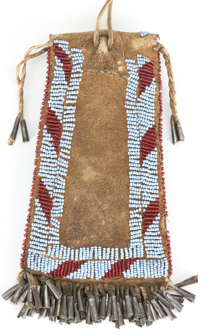 Lot 599: Native American Kiowa Beaded Strike-a-Light Bag