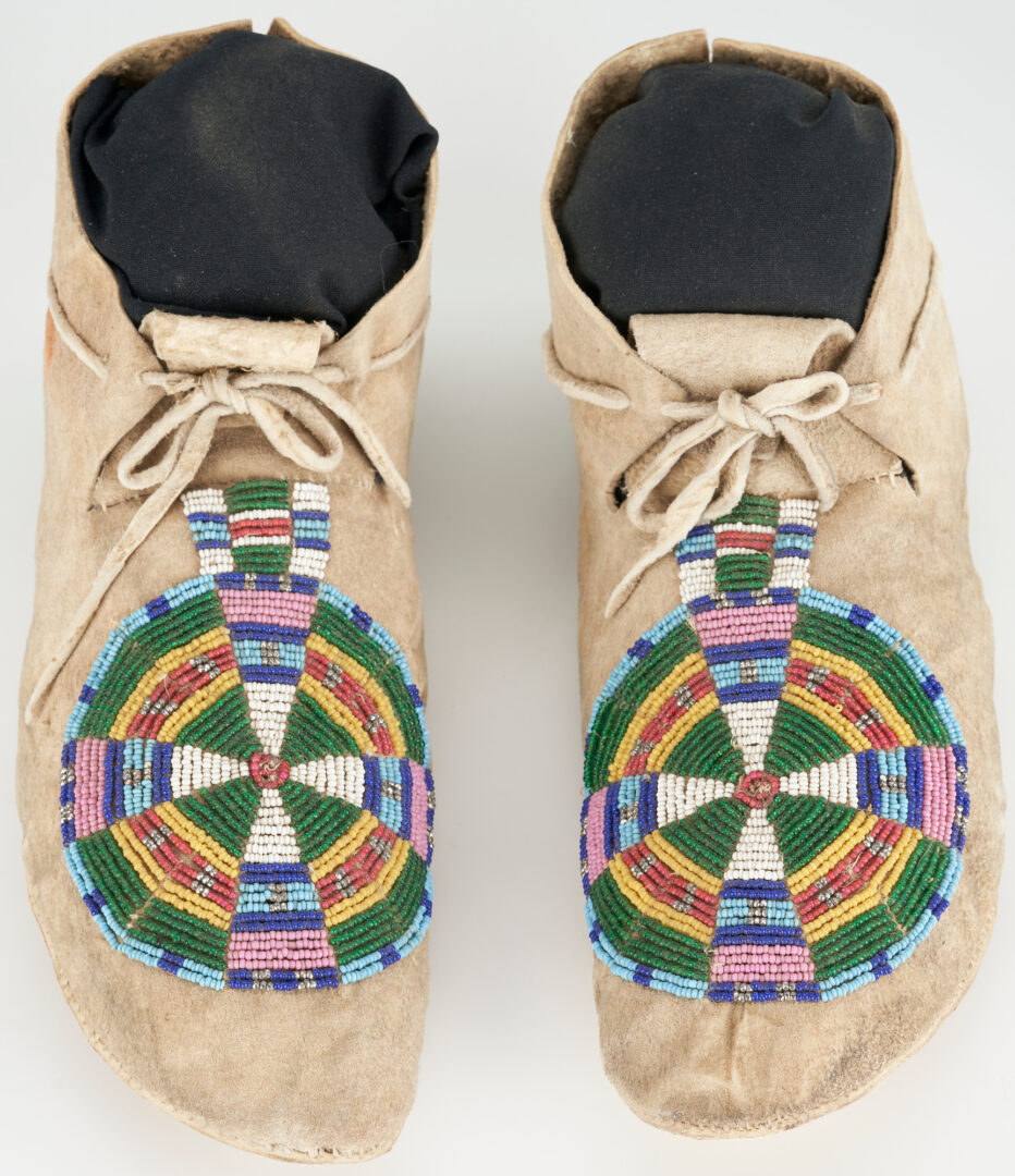 Lot 601: Two Pairs of Native American Plains Moccasins