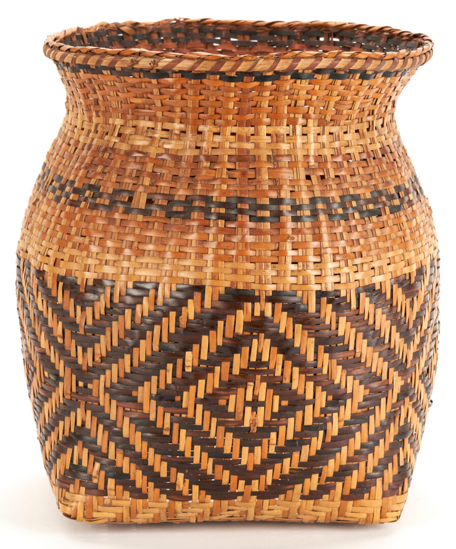 Lot 605: Large Cherokee Wastebasket Attributed to Lizzie and Edmund Youngbird