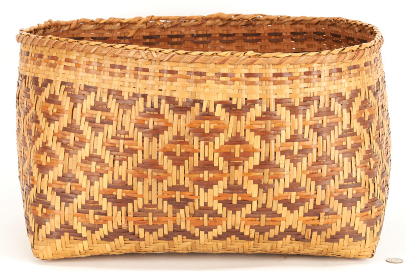 Lot 606: Large Native American Cherokee Gathering Basket