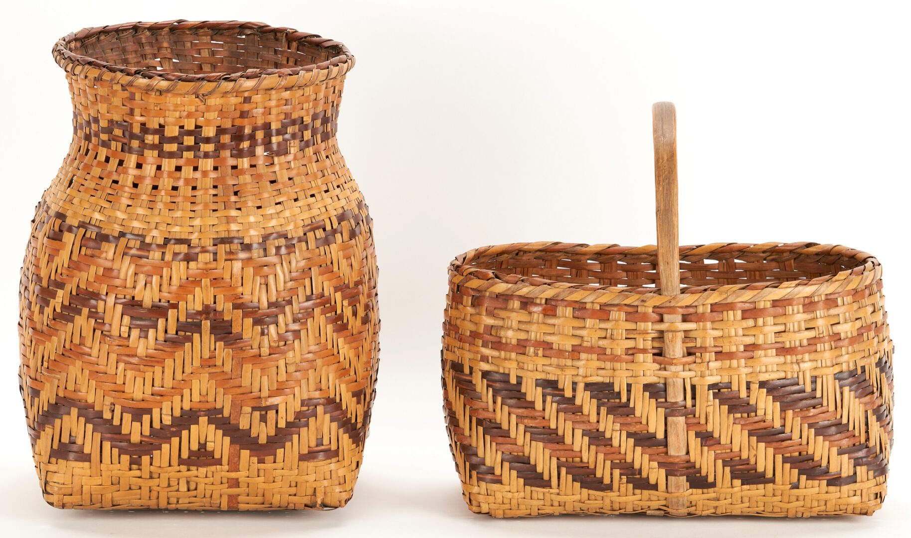 Lot 609: 2 Native American Cherokee Rivercane Baskets