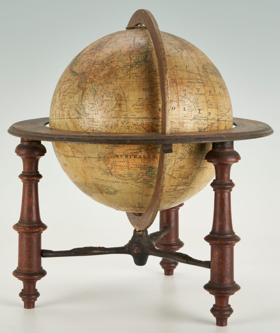 Lot 616: Schedler 1890 Tabletop Terrestrial Globe, Prize Medal Paris Exposition