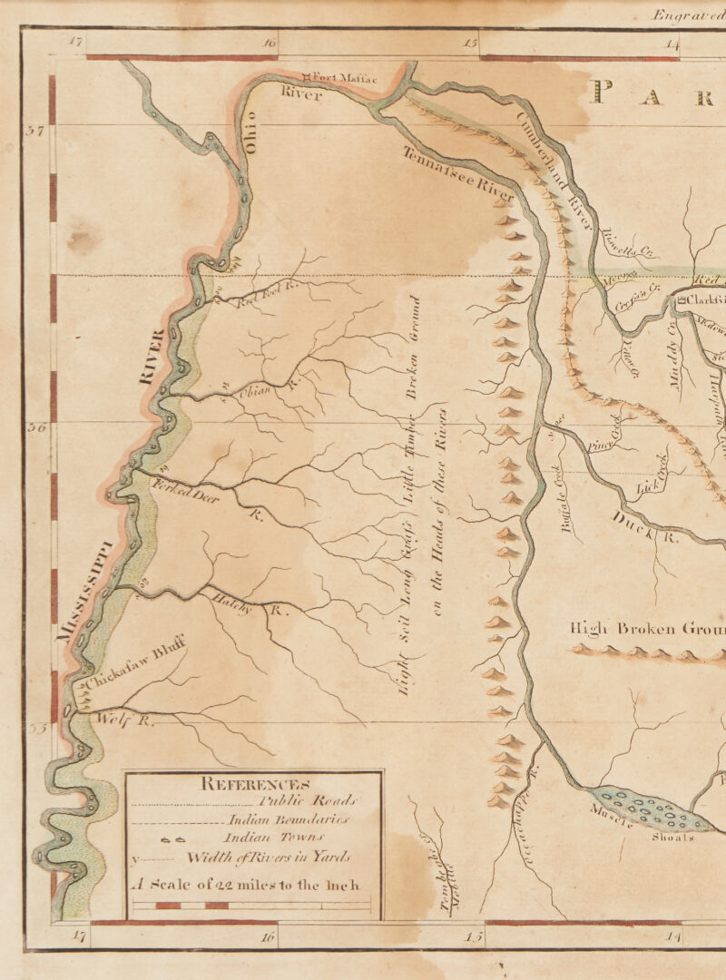 Lot 621: Early Map of Tennessee, Daniel Smith, 1795