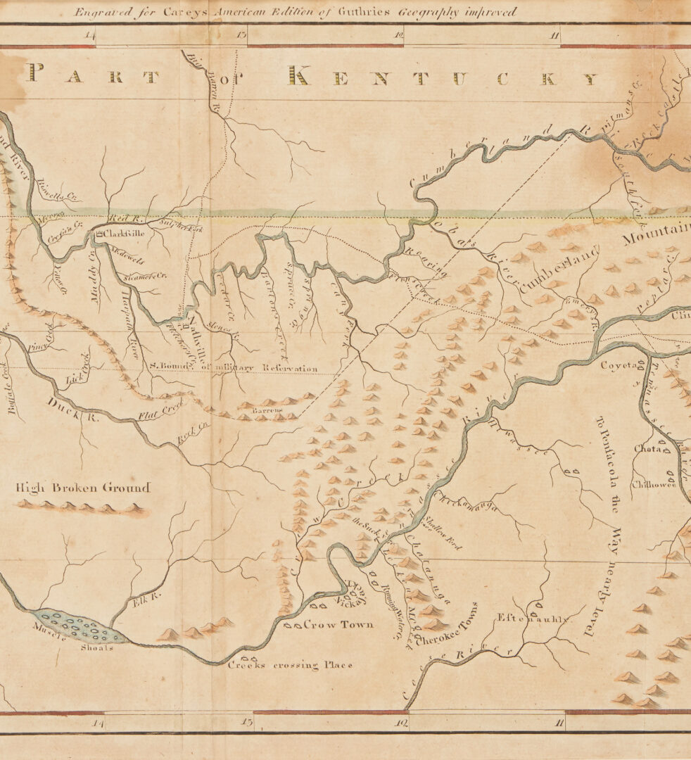 Lot 621: Early Map of Tennessee, Daniel Smith, 1795