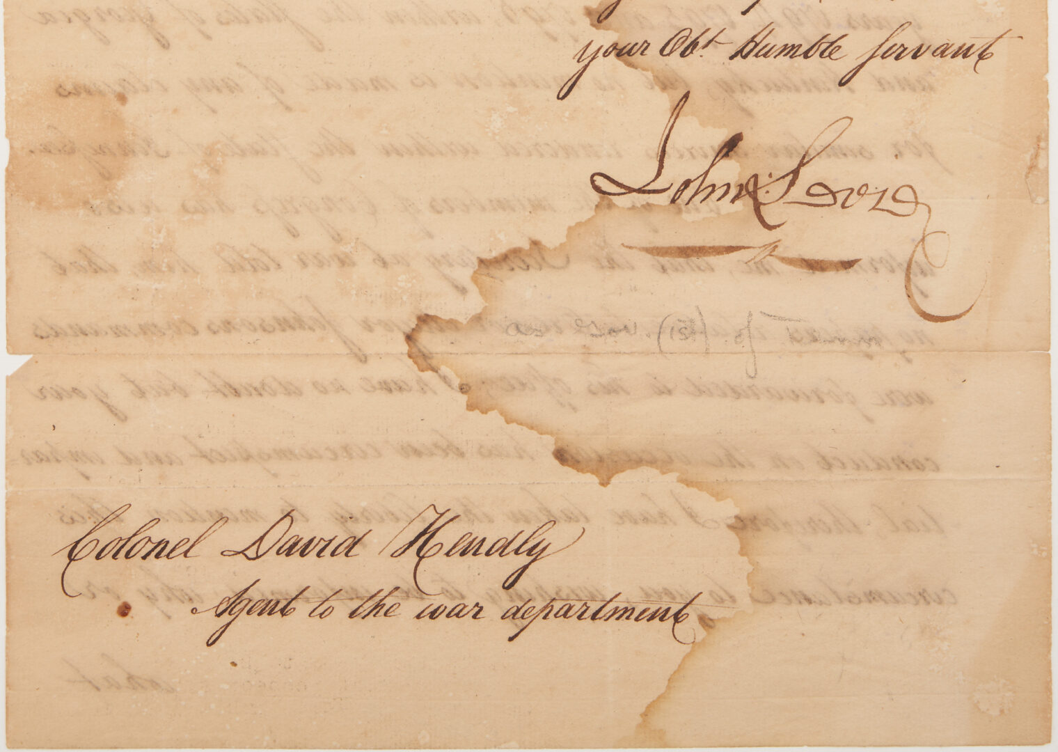 Lot 626: TN Gov. John Sevier Signed Letter, Knoxville Henley Interest, 1797