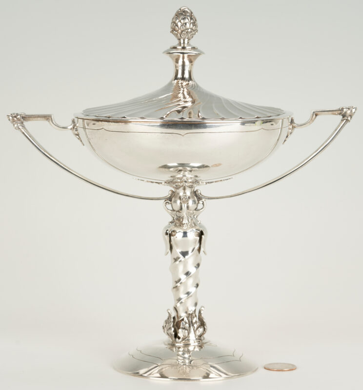 Lot 62: English 1920s Sterling Silver Lidded Compote