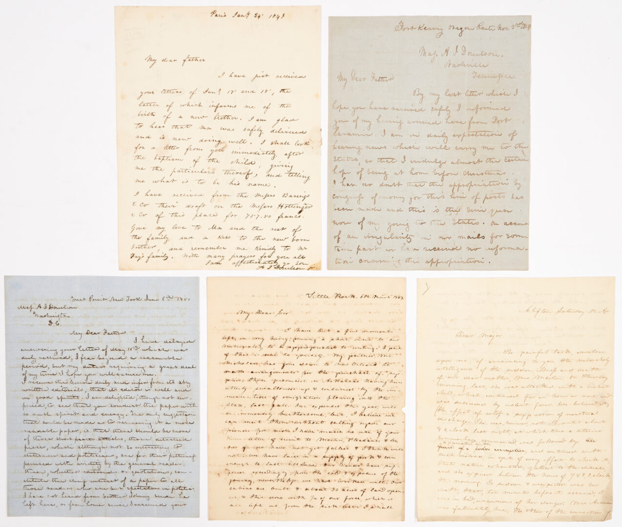 Lot 637: Jackson Donelson TN ALS Archive incl. Emily Donelson signed letter, 14 items