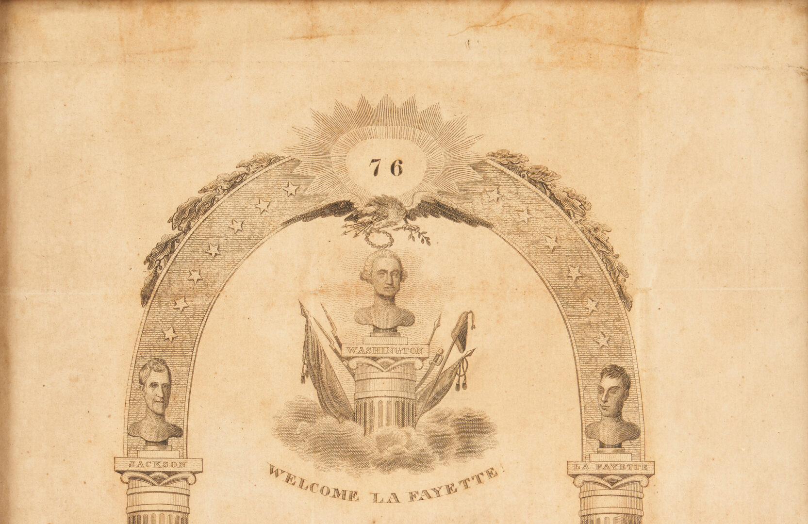 Lot 638: AJ Donelson's Invitation to Lafayette Ball in Nashville 1825, des. by Ralph Earl