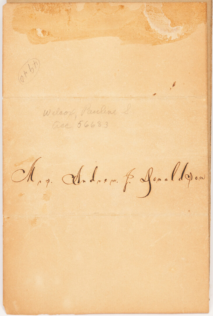 Lot 639: Invitation to Pres. Elect Andrew Jackson Nashville Ball, 1828