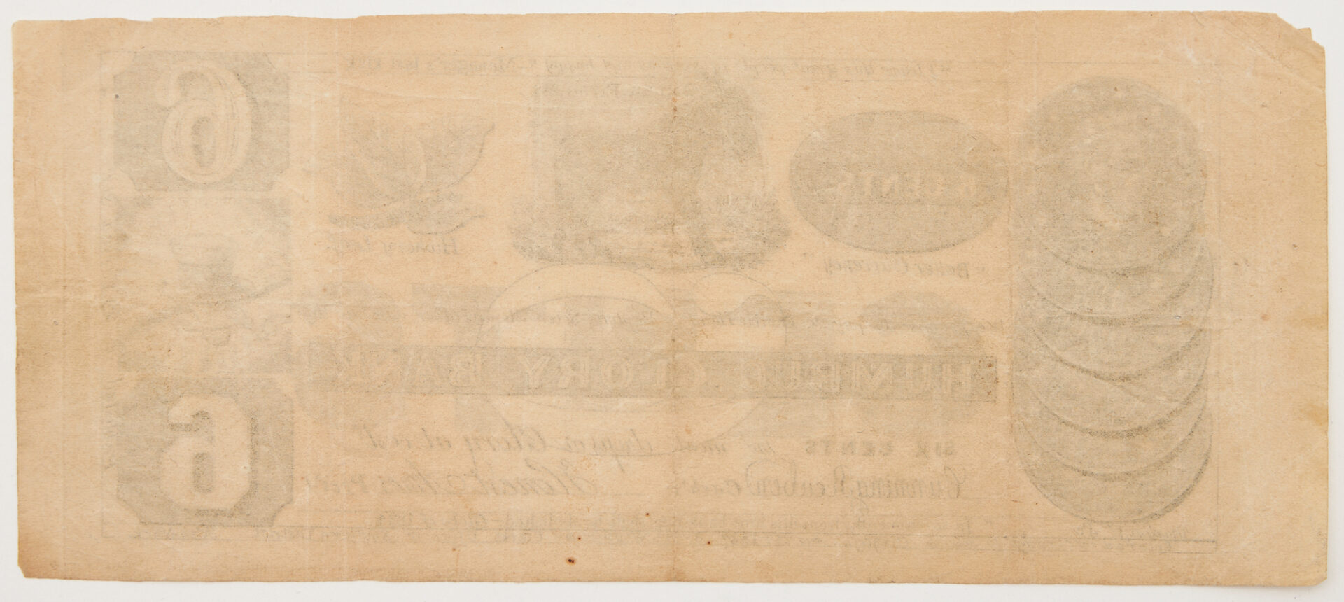 Lot 640: Jacksonian Satirical Humbug Glory Bank Note, Panic of 1837 Related, 2 items