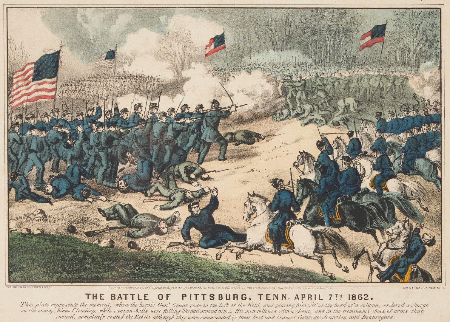 Lot 664: 6 Currier & Ives Civil War Battle Lithographs, incl. Shiloh & Gettysburg