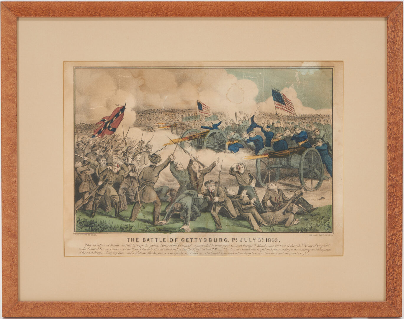 Lot 664: 6 Currier & Ives Civil War Battle Lithographs, incl. Shiloh & Gettysburg