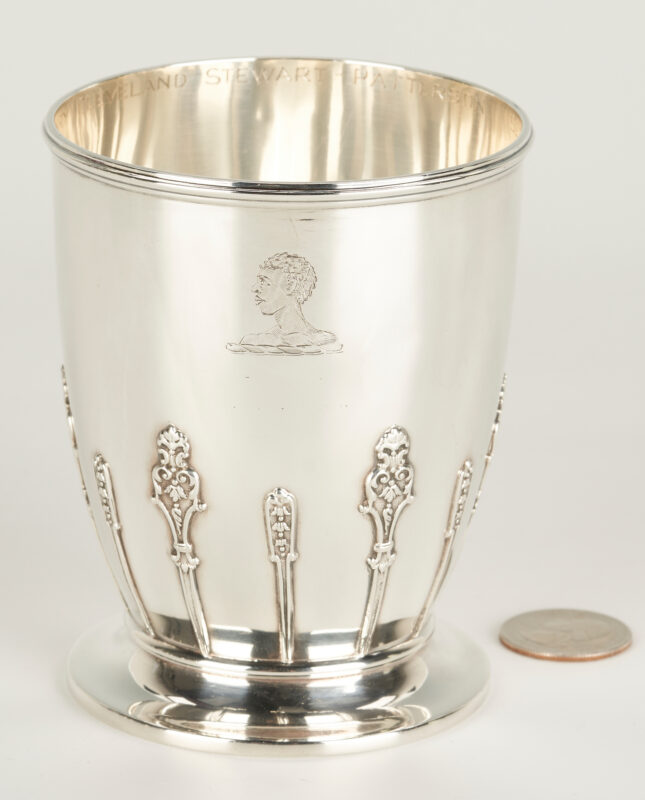 Lot 66: Victorian Sterling Cup, possible Abolitionist Interest