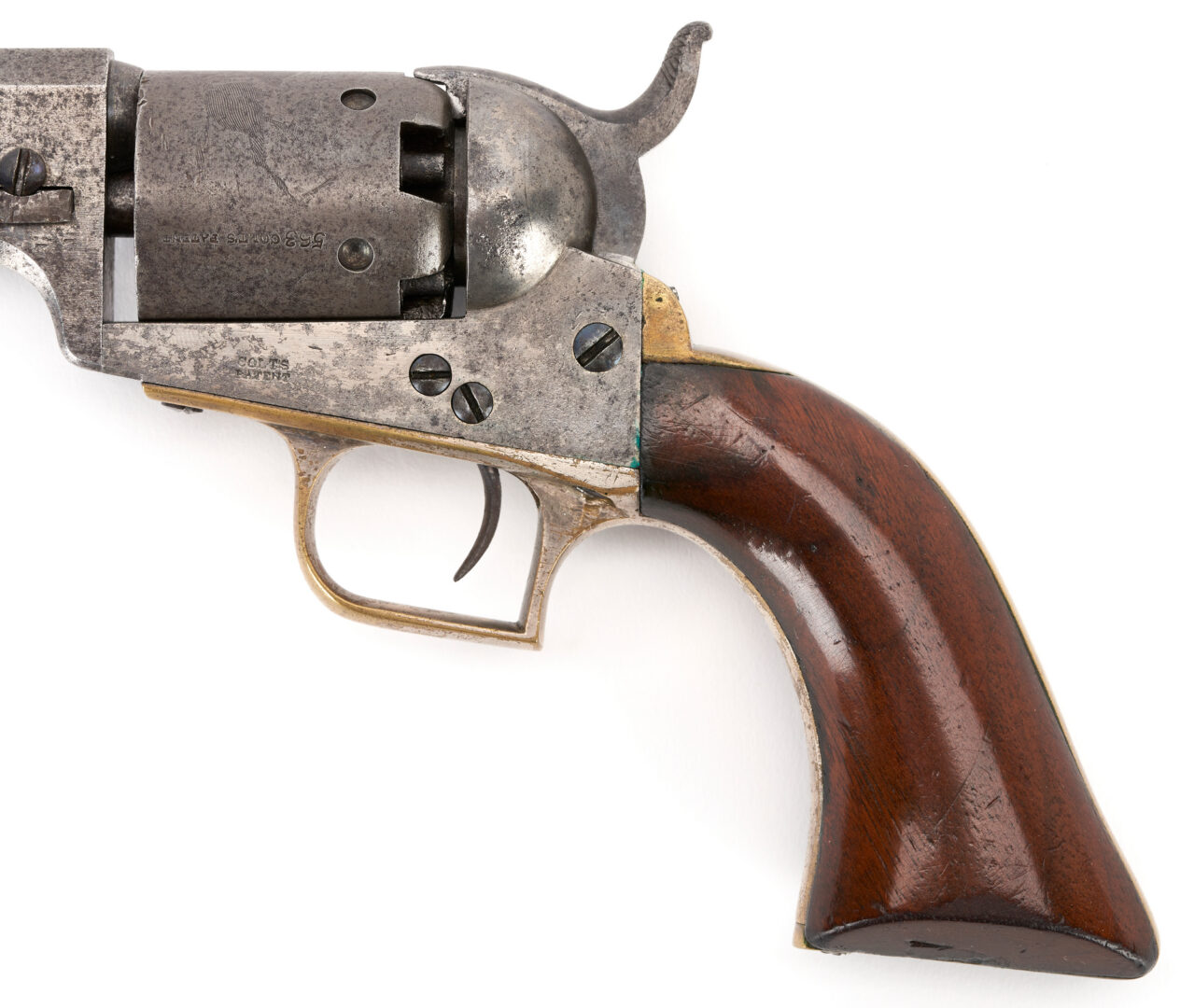 Lot 674: Colt Baby Dragoon Model 1848 Revolver w/ Paterson-Style Case, .31 cal., 3 items