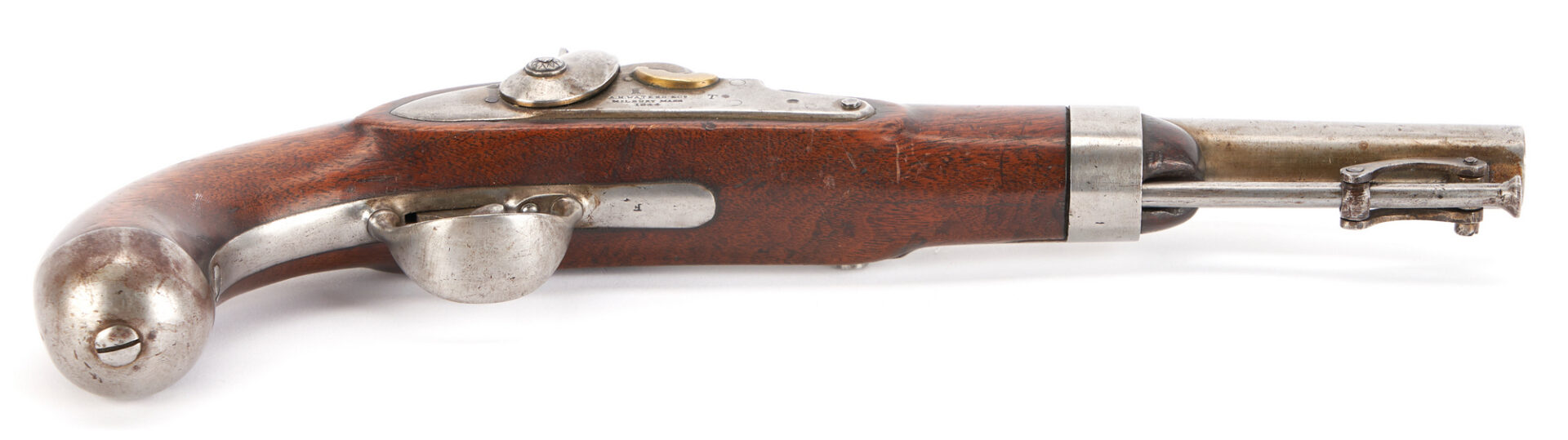 Lot 677: 2 US Model 1836 Pistols, incl. R. Johnson Flintlock, A.H. Waters Percussion