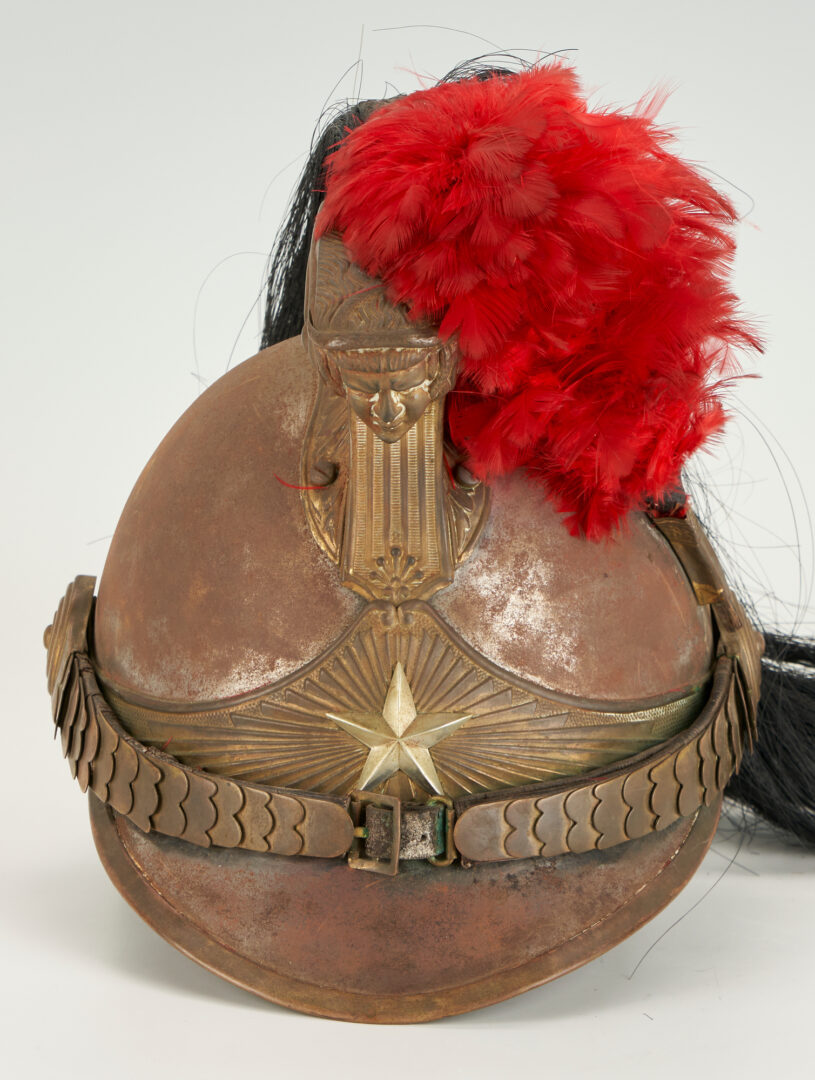 Lot 688: 19th Cent. French Dragoon Helmet, Siraudin of Paris