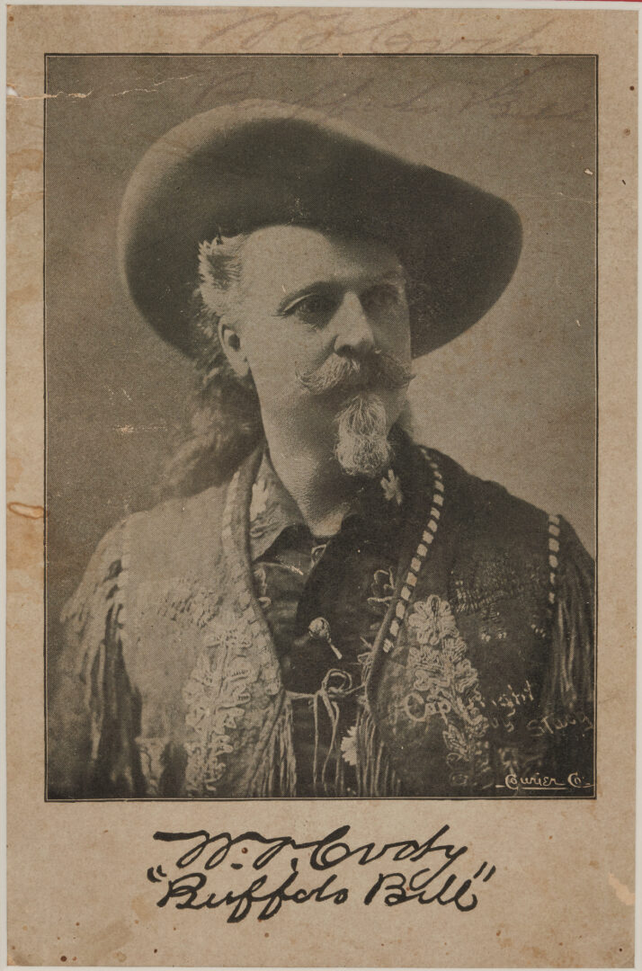 Lot 690: 2 Framed & Signed Buffalo Bill Cody Items, incl. Letter, Cabinet Card