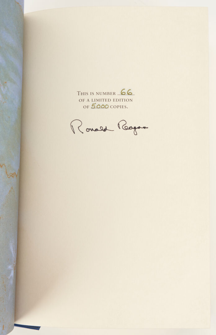 Lot 695: President Ronald Reagan Signed, Speaking My Mind, 1st Ltd. Ed., 1989
