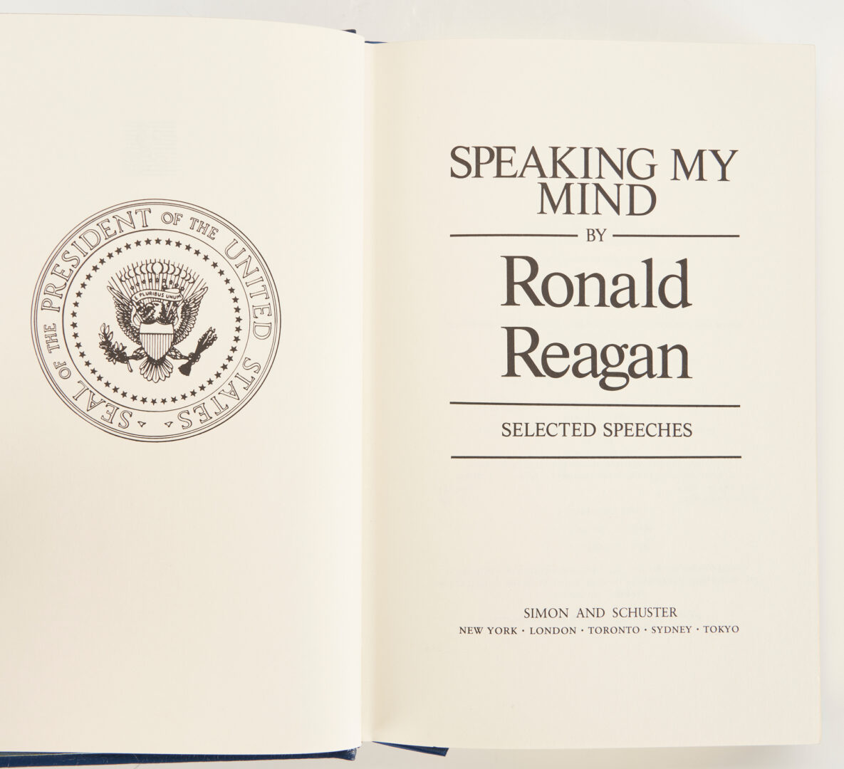 Lot 695: President Ronald Reagan Signed, Speaking My Mind, 1st Ltd. Ed., 1989