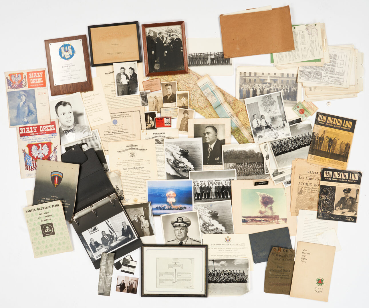 Lot 696: Los Alamos Nuclear Age & WWII Archive, U.S. Army Lieut. Col. Ralph M. Kopansky, 100 plus items