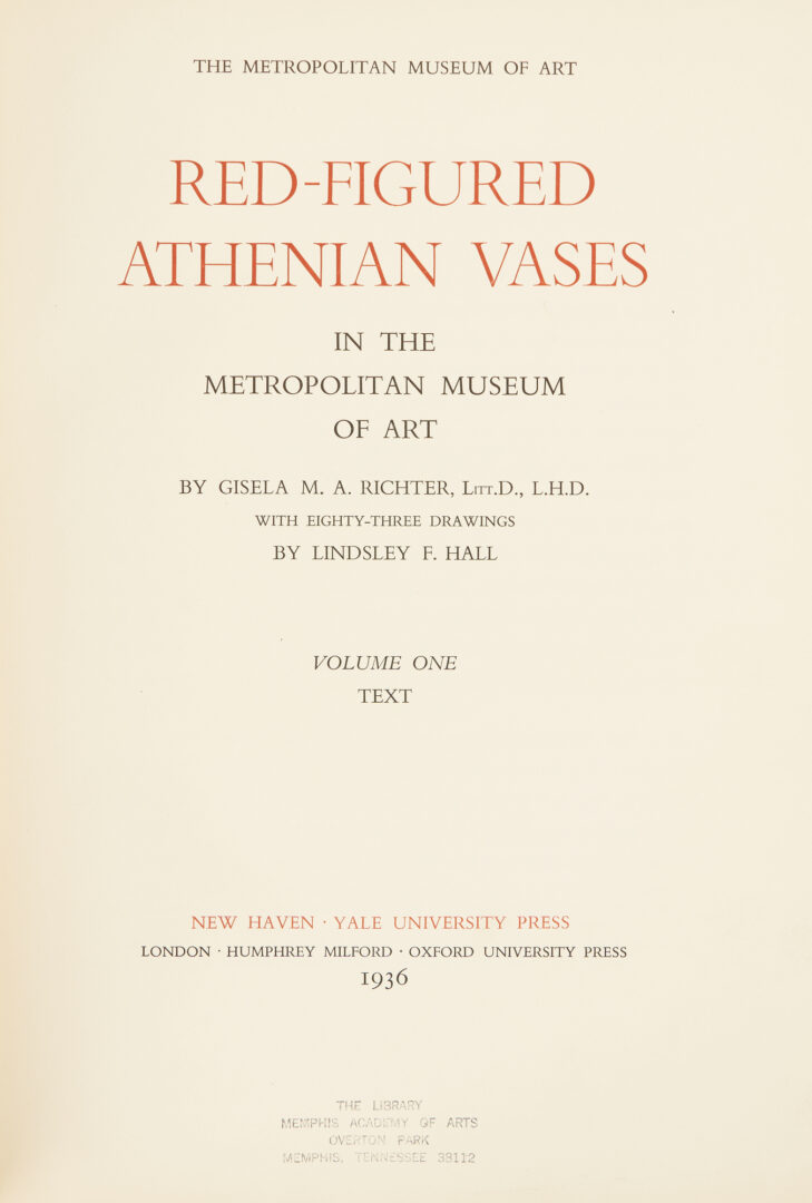 Lot 699: 3 Folio Dec Art Books: Red-Figured Athenian Vases, Yerkes Oriental Carpets, Antiquities of Benin