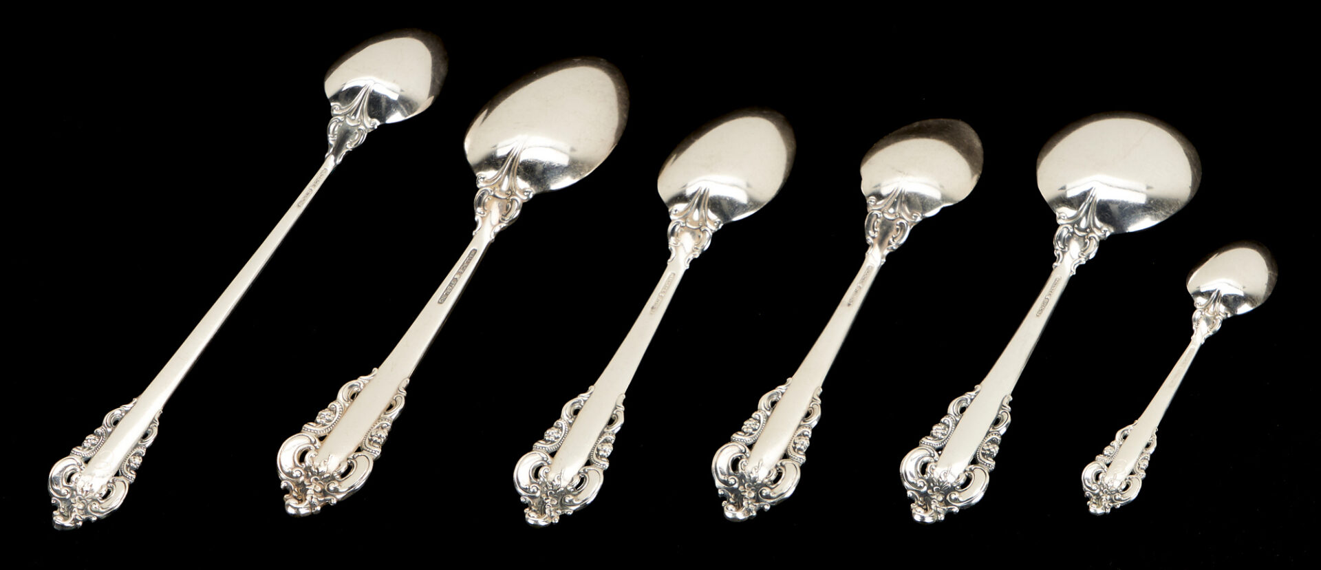Lot 69: 239 pieces Wallace Grand Baroque Sterling Silver Flatware, Service for 12