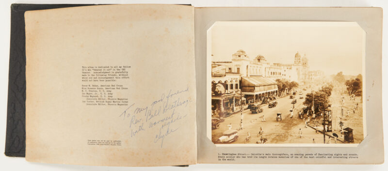 Lot 714: Clyde Waddell Signed & Inscribed, A Yanks Memories of Calcutta, 1946