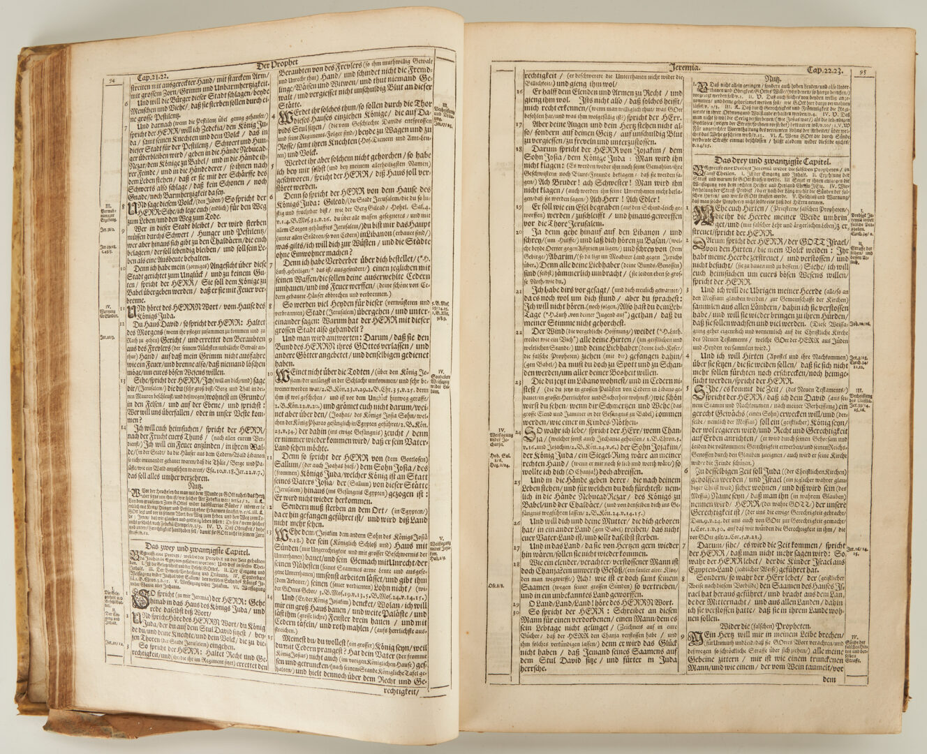 Lot 715: 2 Martin Luther German Biblical Vellum Bound Books, incl. Biblia 1708