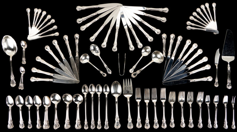 Lot 73: 158 Pcs. Towle Old Master Sterling Silver Flatware, Service for 12-16