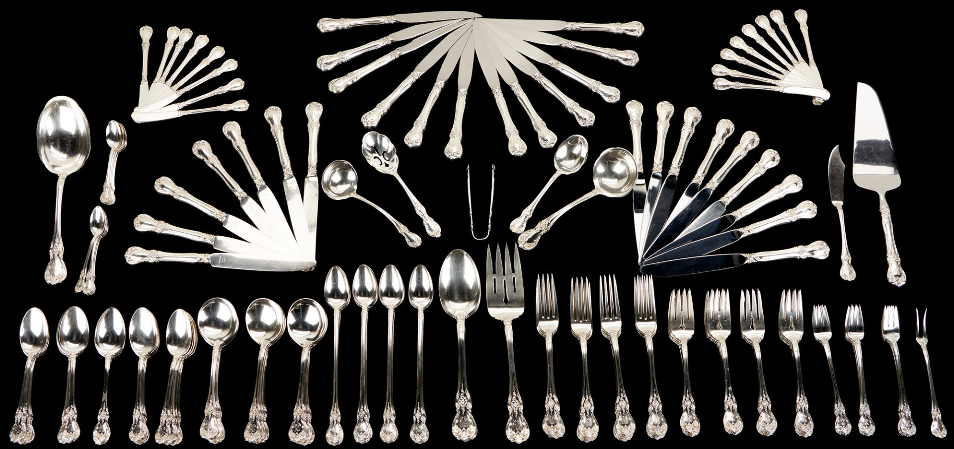 Lot 73: 158 Pcs. Towle Old Master Sterling Silver Flatware, Service for 12-16