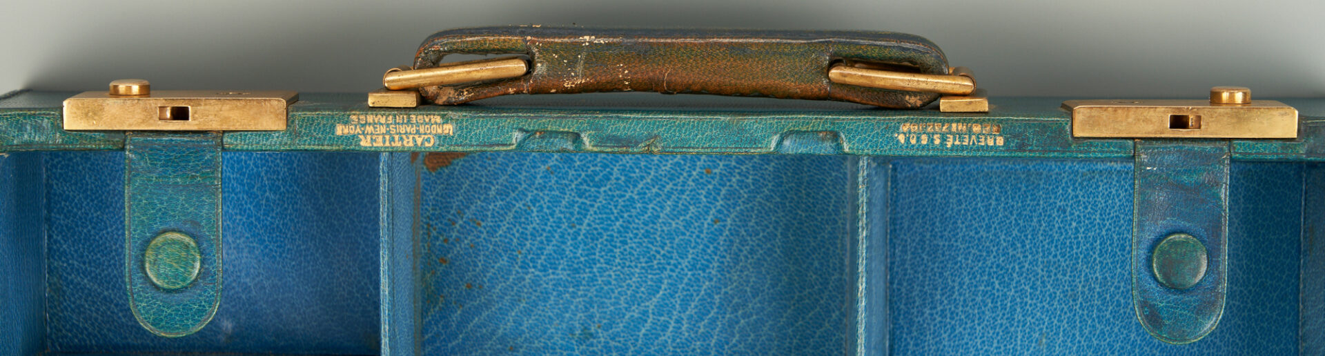 Lot 746: Cartier Blue Leather Gentleman's Dressing Case
