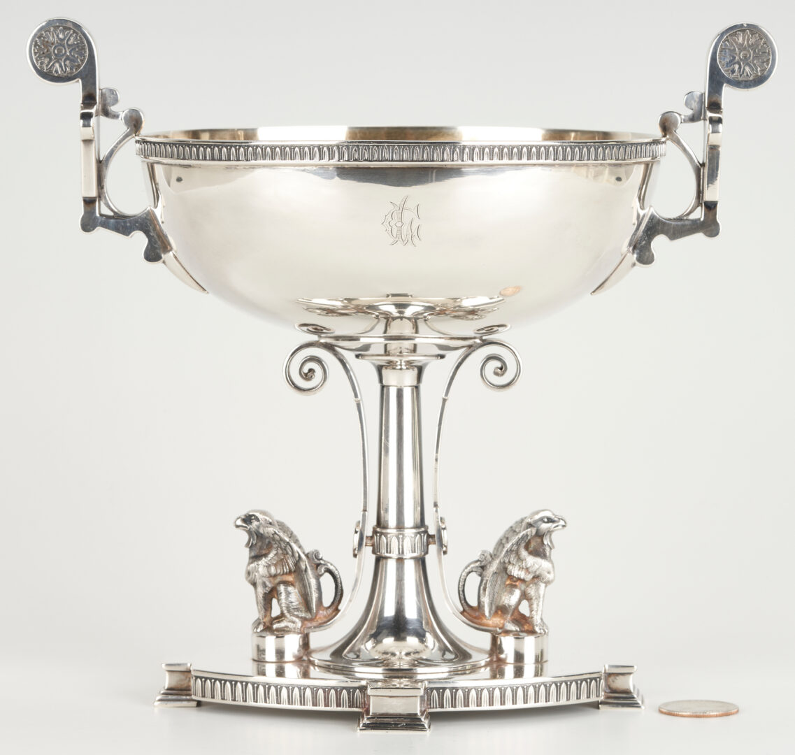 Lot 756: Shreve & Stanwood Sterling Figural Griffin Compote