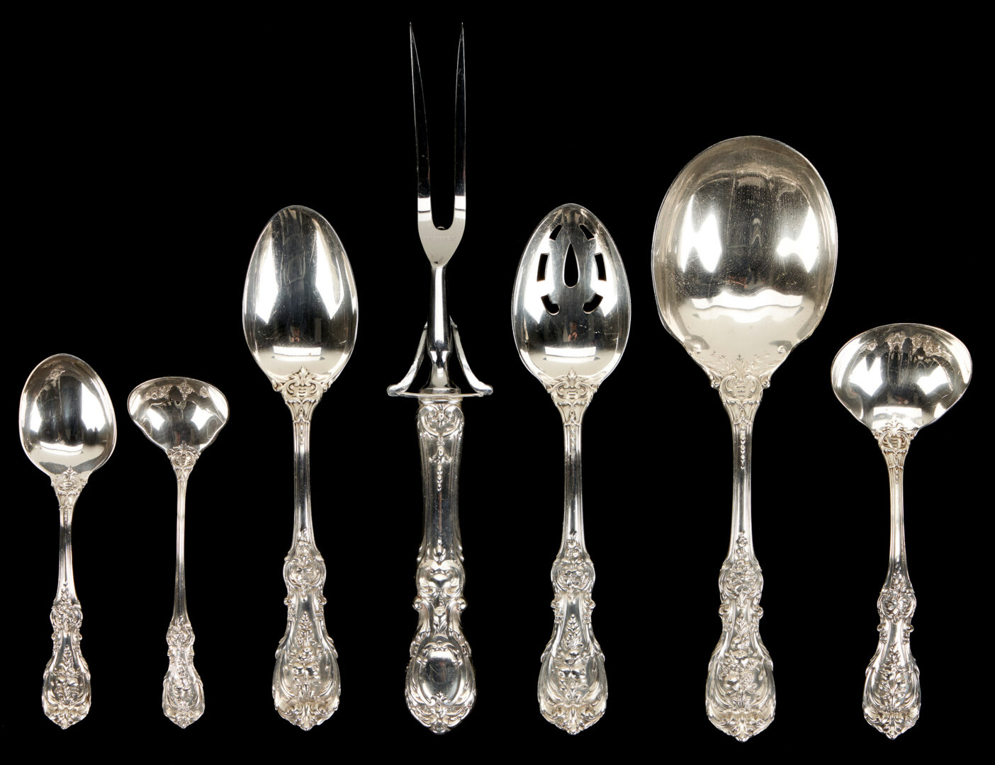 Lot 772: Reed & Barton Francis I Sterling Flatware Service for 10, 80 pcs.