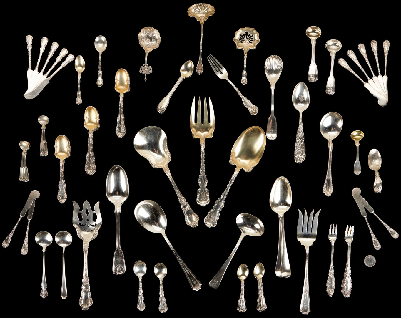 Lot 780: 86 pcs. Assorted Silver Flatware, Mostly Sterling