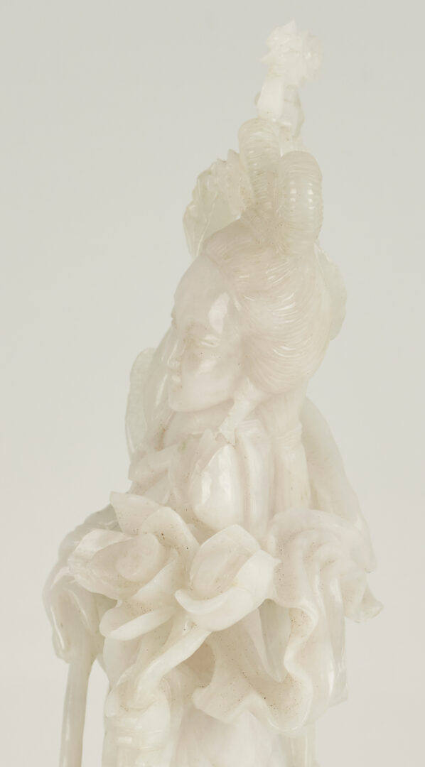 Lot 7: White Jade Guanyin Figure